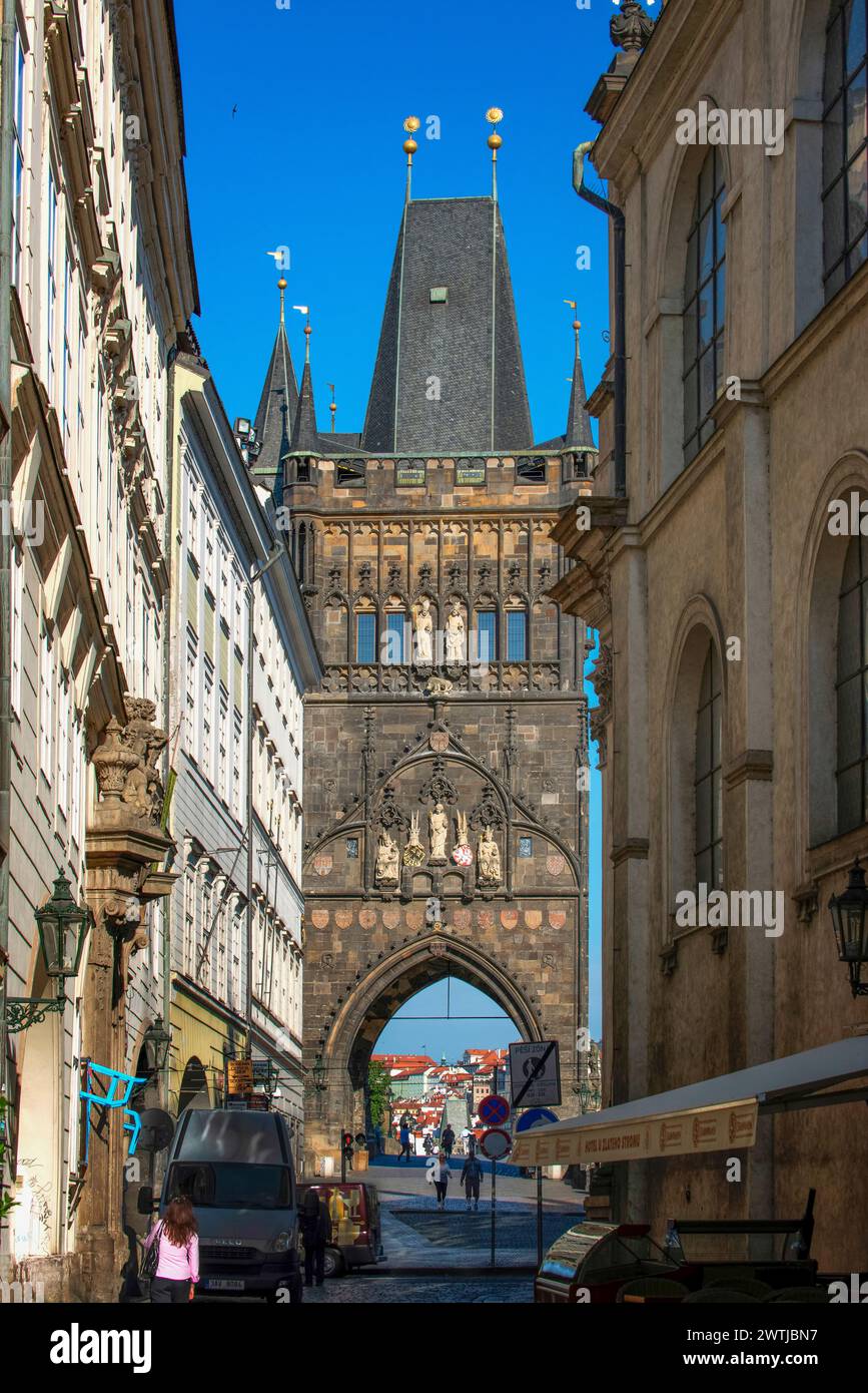 La torre del ponte della Città Vecchia di Praga, Repubblica Ceca Foto Stock