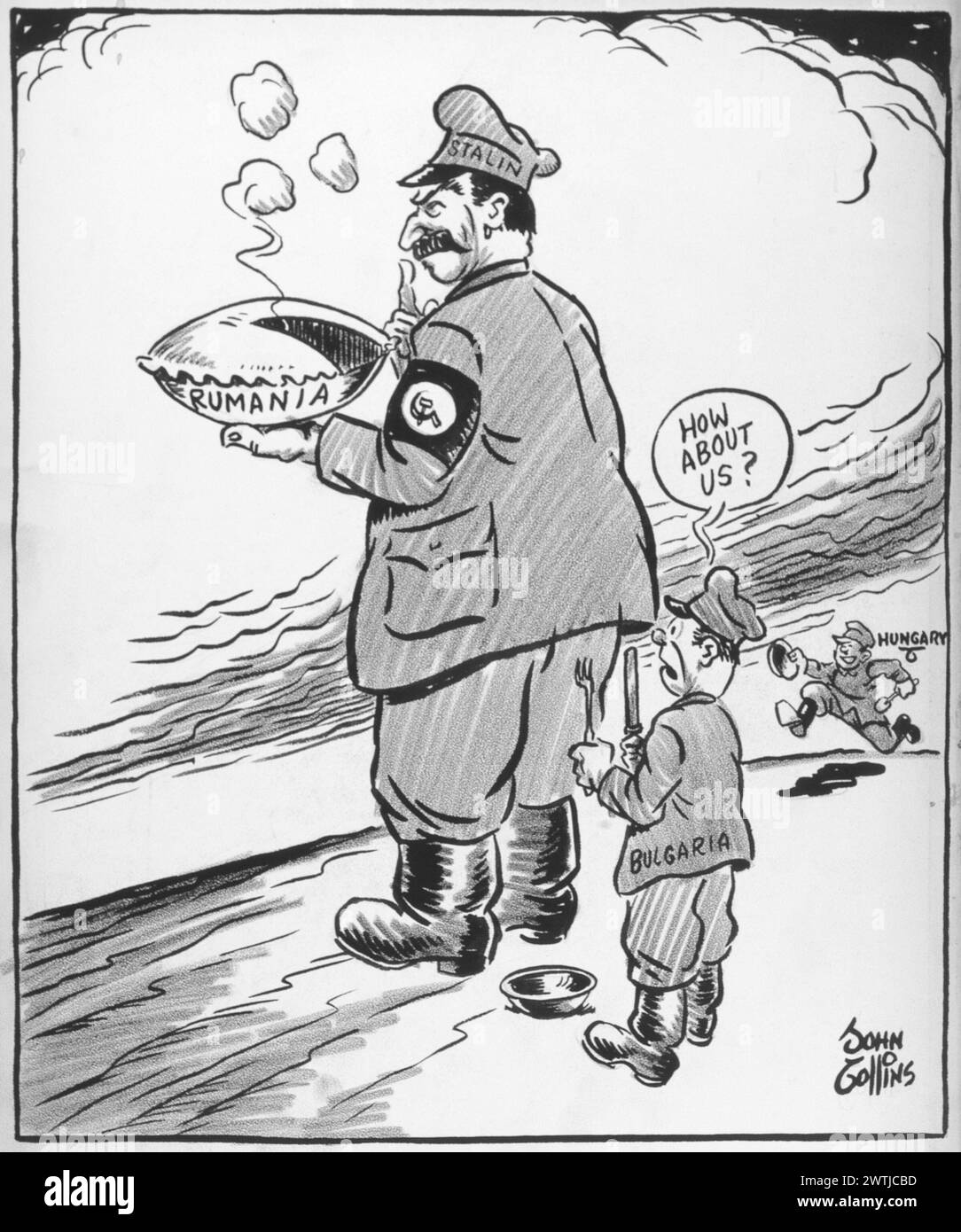 Cartoon - il nuovo problema alimentare dell'Europa. John Collins (1917-2007) Foto Stock