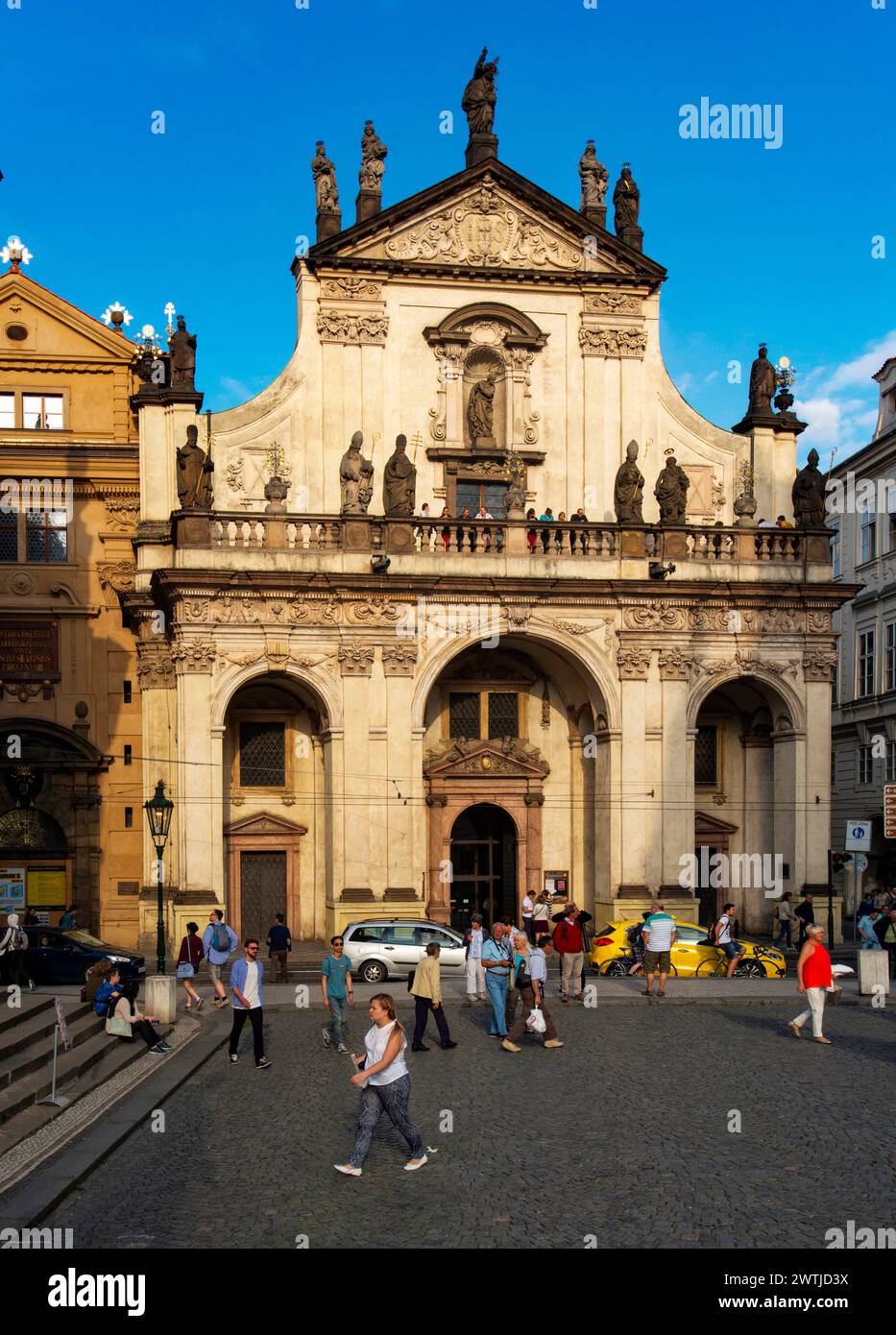 Chiesa del Santissimo Salvatore, Cavalieri della croce Square, Praga, Repubblica Ceca Foto Stock
