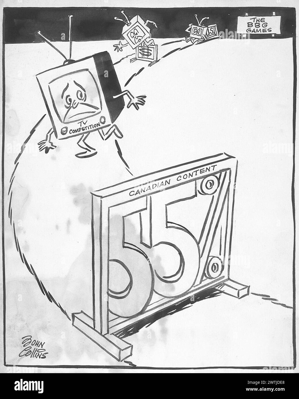 Cartoon - The hurdle Race. John Collins (1917-2007) Foto Stock