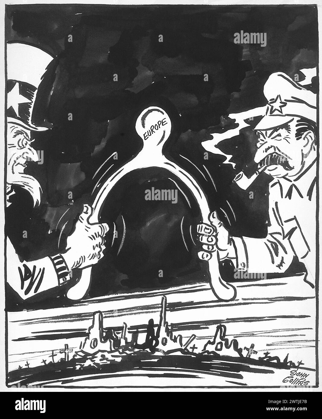 Cartone animato - il braccio oscillante. John Collins (1917-2007) Foto Stock