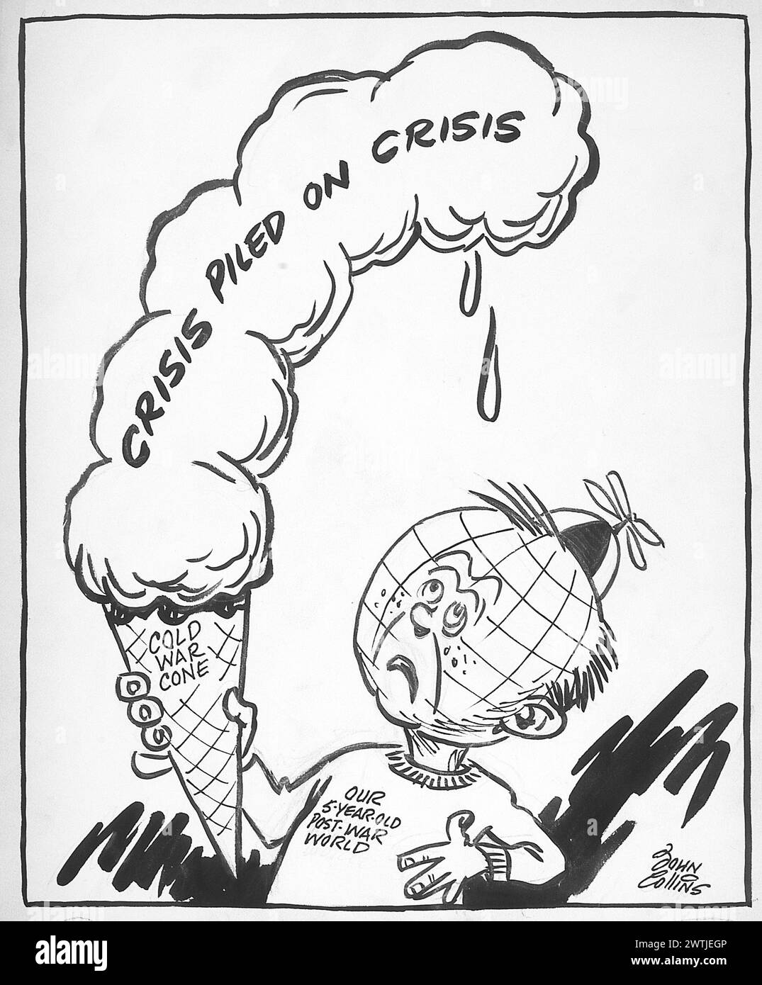 Cartone animato - non una dieta molto sana. John Collins (1917-2007) Foto Stock