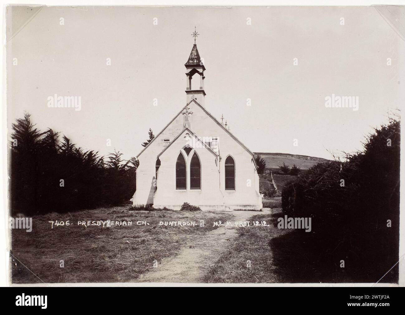 Chiesa presbiteriana, stampe fotografiche Duntroon, stampe in bianco e nero Foto Stock