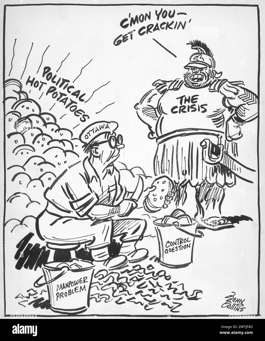 Cartone animato - K. P. John Collins (1917-2007) Foto Stock