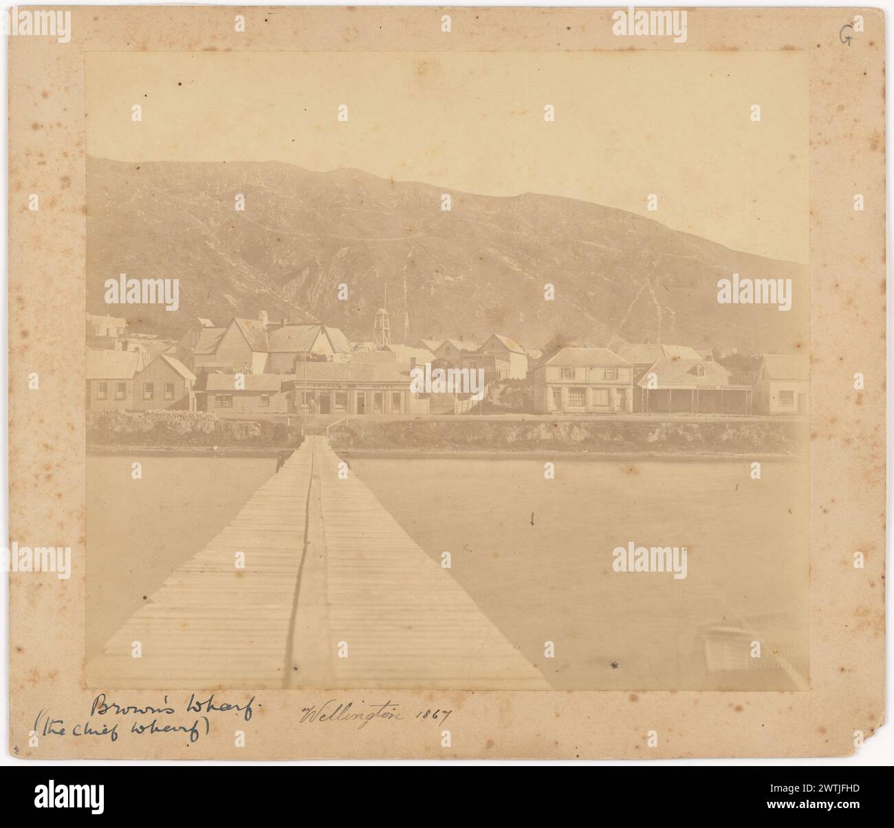 Panorami di Wellington, stampe fotografiche, stampe all'albume, stampe vintage, paesaggi urbani Foto Stock