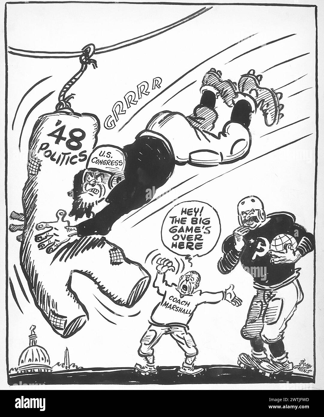 Cartoon - è il momento di affrontare la realtà. John Collins (1917-2007) Foto Stock