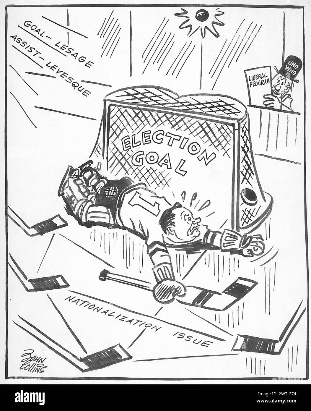 Cartoon - Power Play. John Collins (1917-2007) Foto Stock