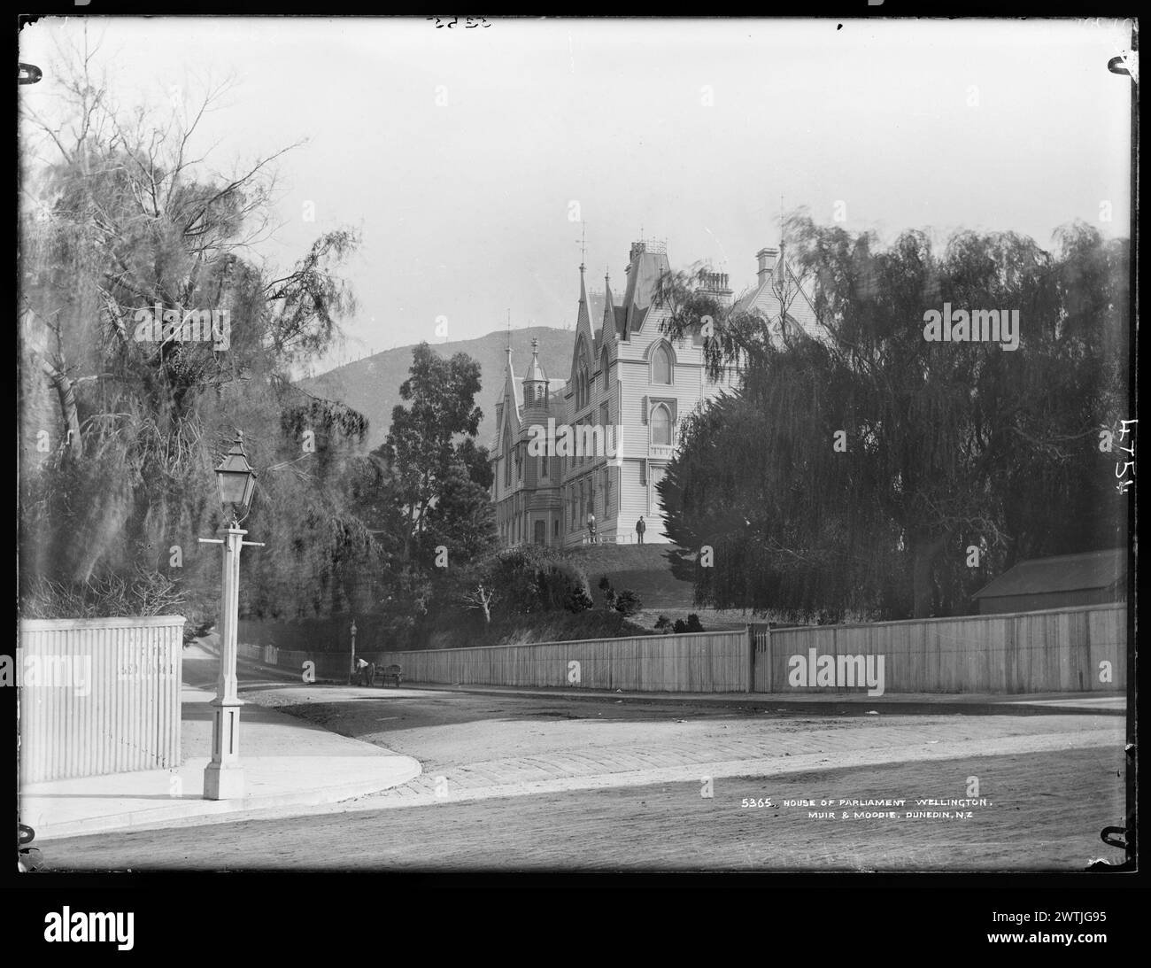 House of Parliament, Wellington gelatin dry plate negative, black-and-white negative Foto Stock