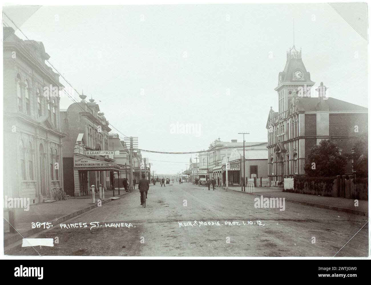 Stampe in bianco e nero di Princes Street, Hawera Foto Stock