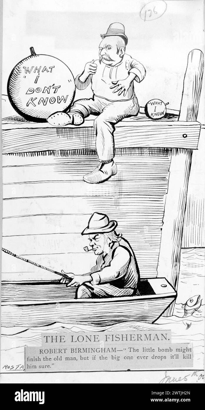 Cartoon - The Lone Fisherman Rostap (1866-1949) Foto Stock