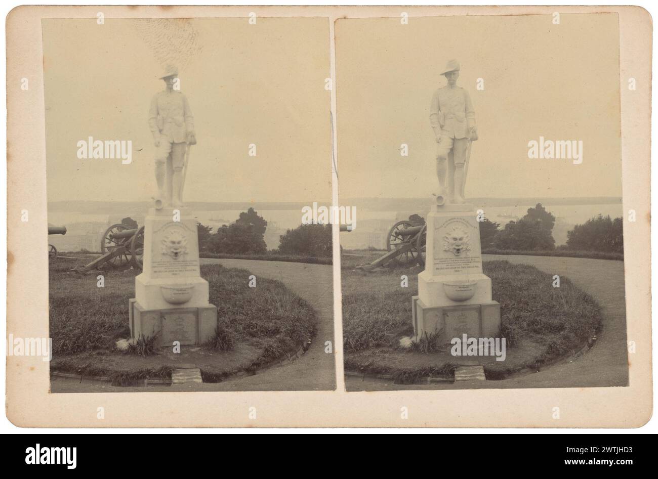 Stampe in bianco e nero del War Memorial, fotografie stereoscopiche Foto Stock