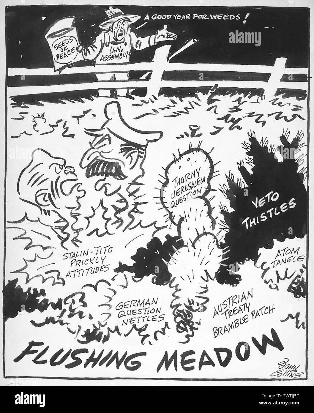 Cartoon - il Crop di quest'anno. John Collins (1917-2007) Foto Stock