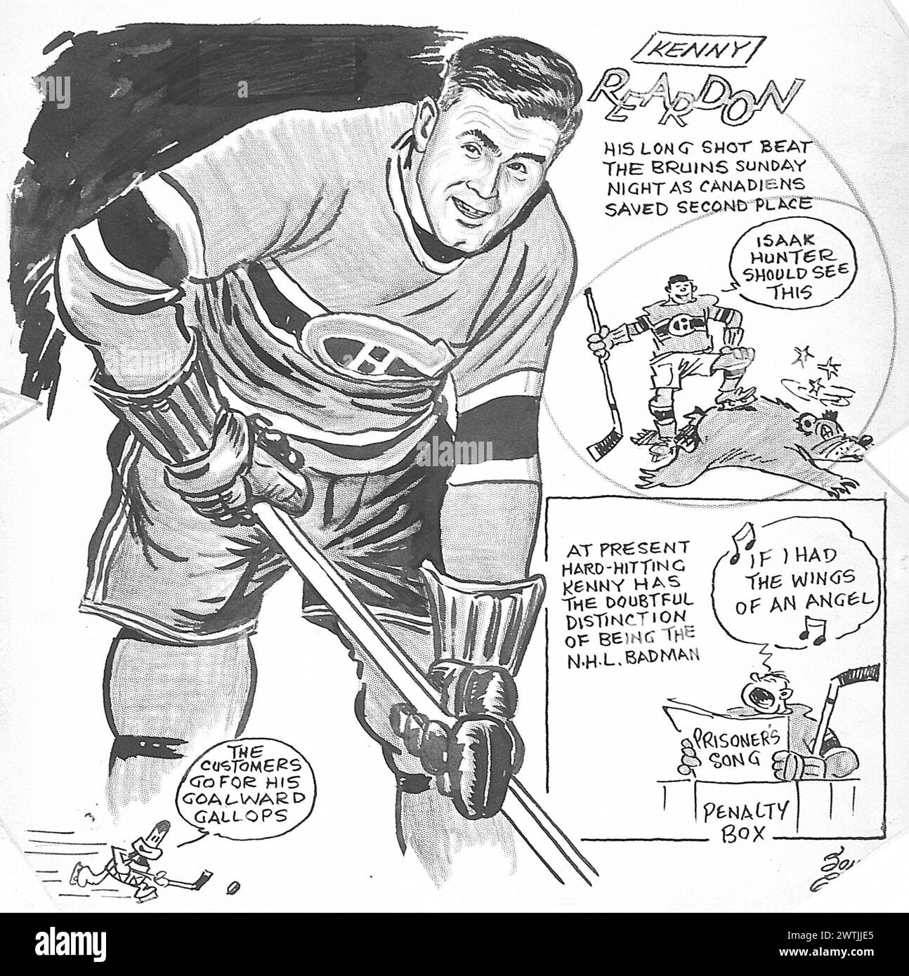 Cartone animato - ... Rovine dei Bruins. John Collins (1917-2007) Foto Stock