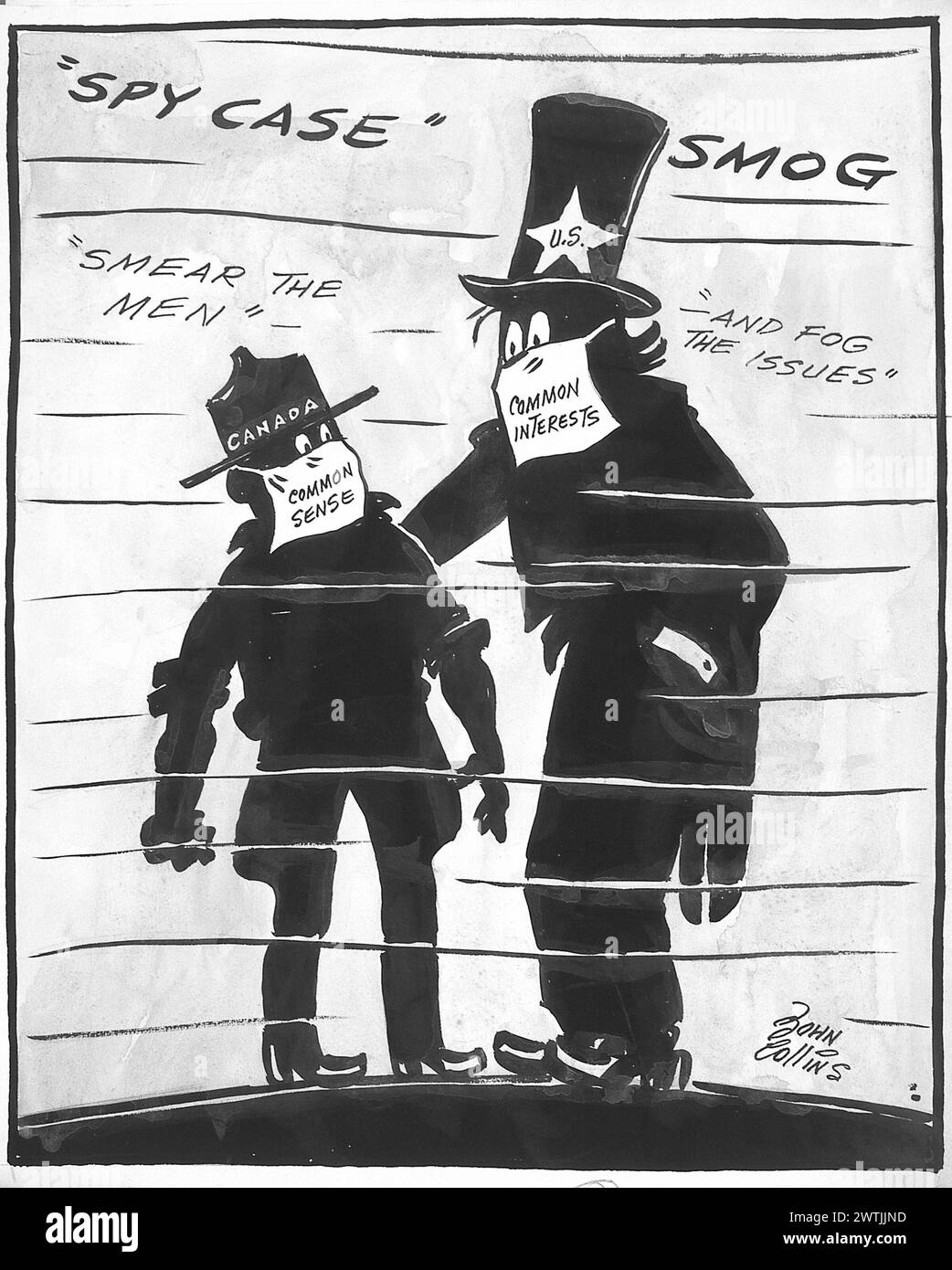 Cartoon - forse abbiamo bisogno anche di Smog Masks qui. John Collins (1917-2007) Foto Stock