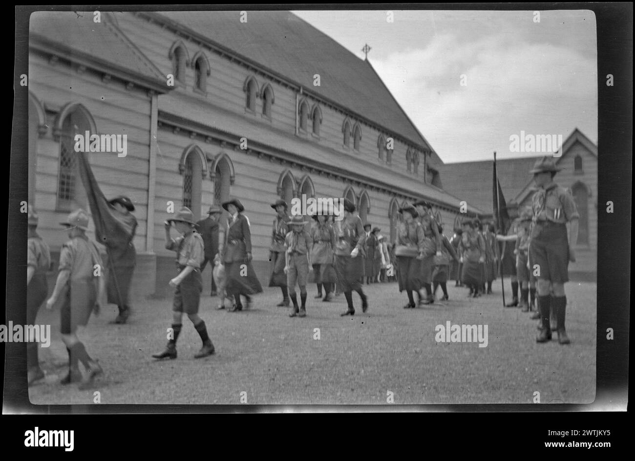 [Parata scout] negativi d'argento gelatina, negativi in bianco e nero Foto Stock