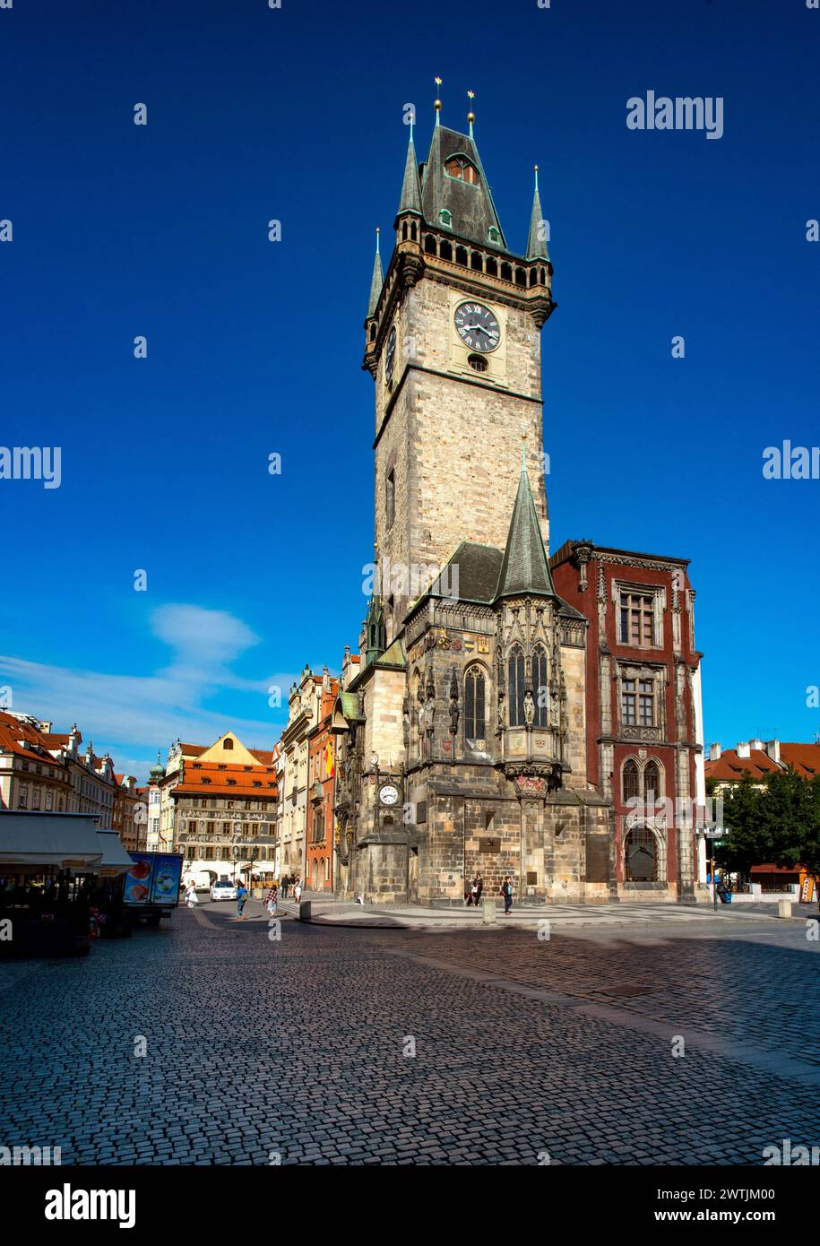 Il vecchio municipio e la Piazza della Città Vecchia di Praga, Repubblica Ceca Foto Stock