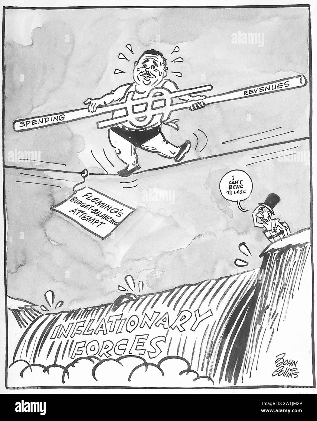 Cartoon - un altro Blondin. John Collins (1917-2007) Foto Stock