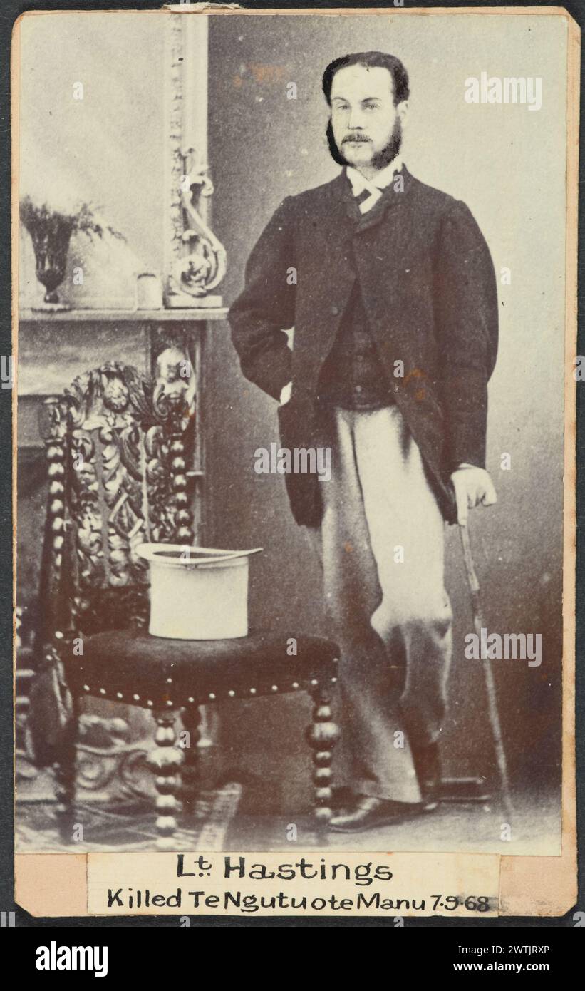 Tenente Hastings, ha ucciso te Ngutuote Manu 7.9.1868 copie, stampe in bianco e nero, stampe in argento gelatina Foto Stock