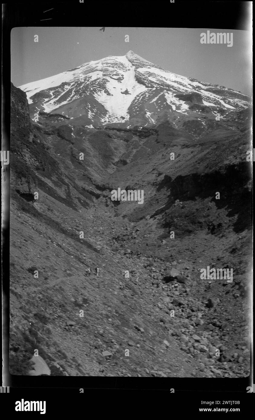 [Valle della montagna dell'Isola del Sud] negativi in argento gelatina, negativi in bianco e nero, paesaggi Foto Stock