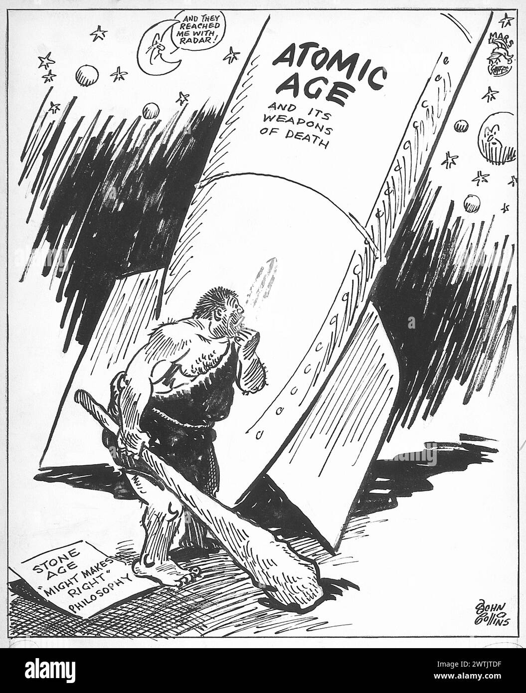 Cartone animato - non può essere lasciato sul sedile del conducente. John Collins (1917-2007) Foto Stock