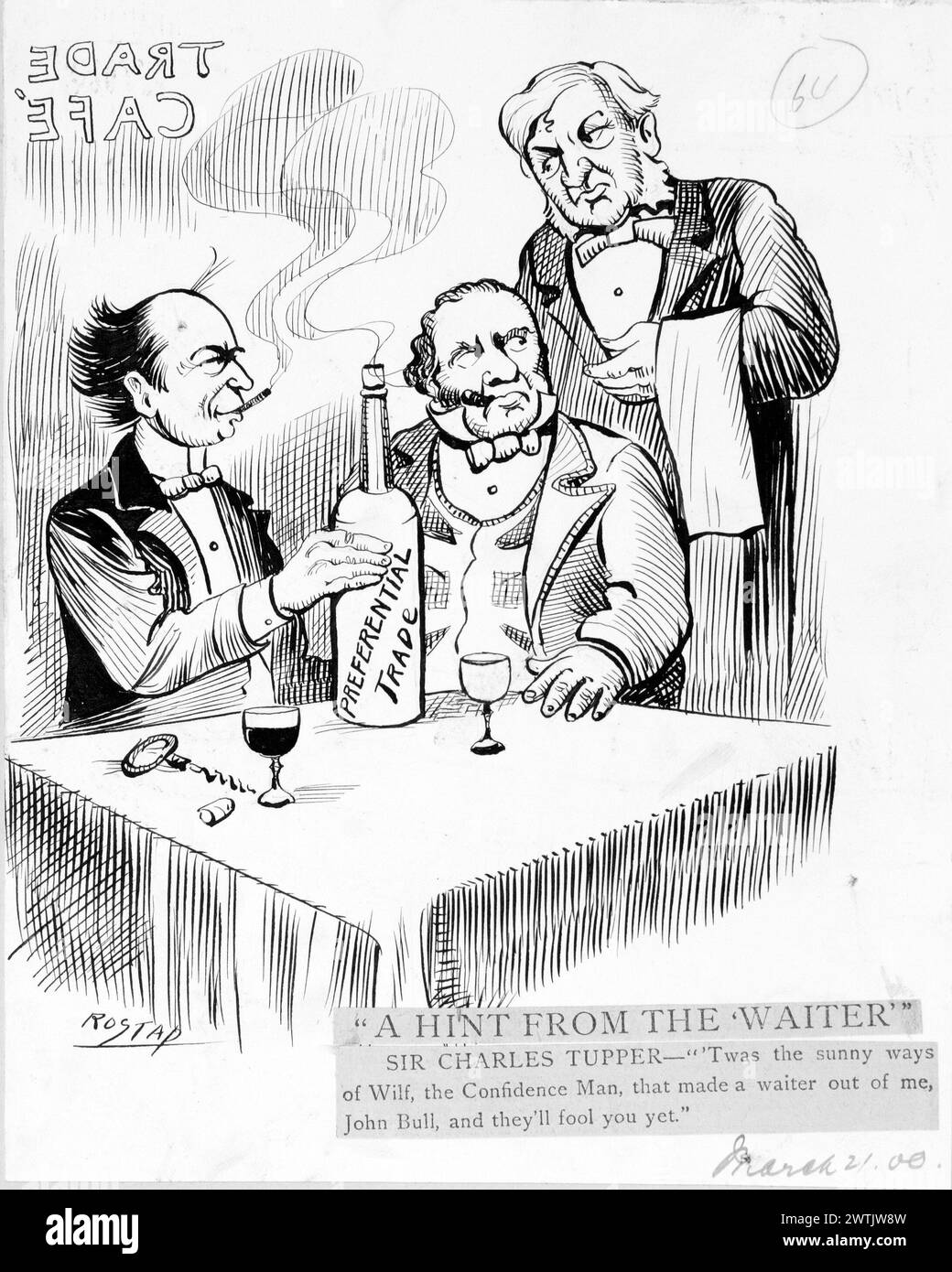 Cartoon - Un suggerimento dal cameriere Rostap (1866-1949) Foto Stock