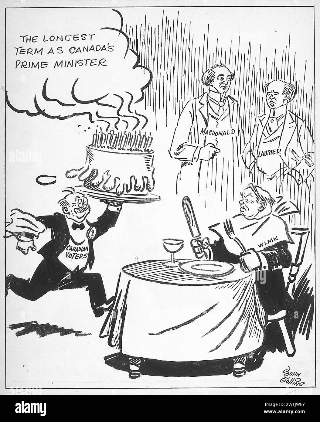 Cartoon - Un piatto di Dainty da ambientare davanti a un re. John Collins (1917-2007) Foto Stock