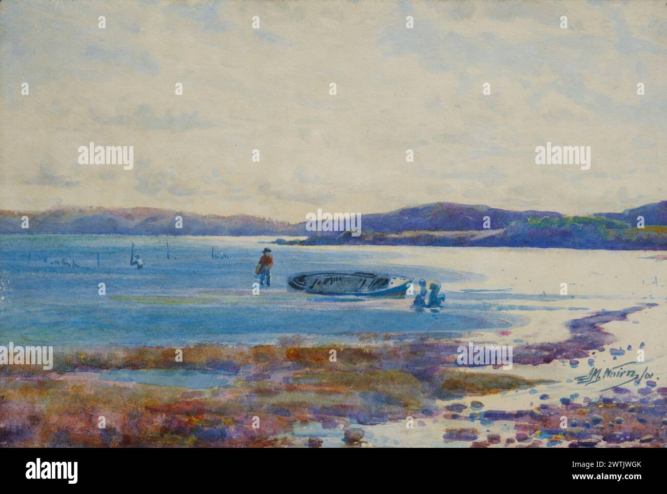 Gli acquerelli di Porirua Harbour lavorano su carta Foto Stock