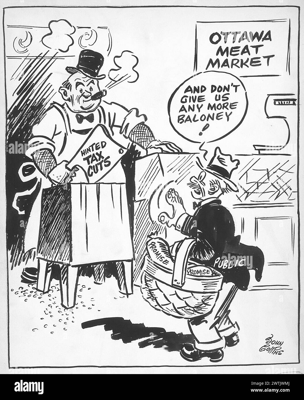 Cartoon - sono stati razionati abbastanza a lungo. John Collins (1917-2007) Foto Stock