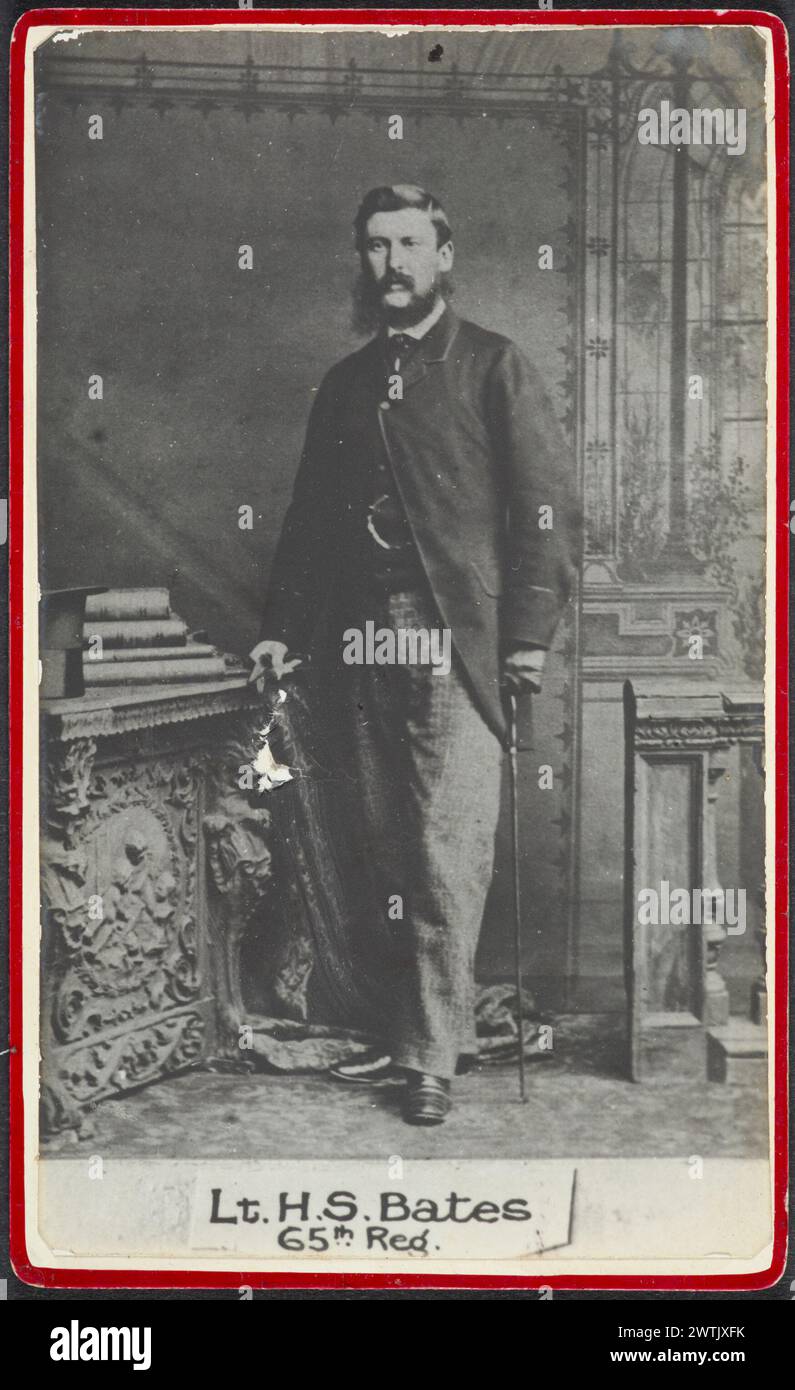 Tenente H.S. Bates, 65th Reg, circa 1860 stampe fotografiche, stampe in argento gelatina, ritratti in studio, stampe fotografiche Foto Stock