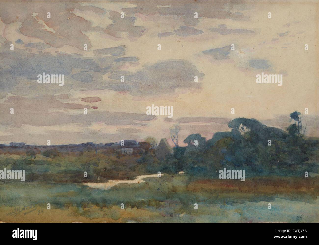 Acquerelli serali, funziona su carta Foto Stock