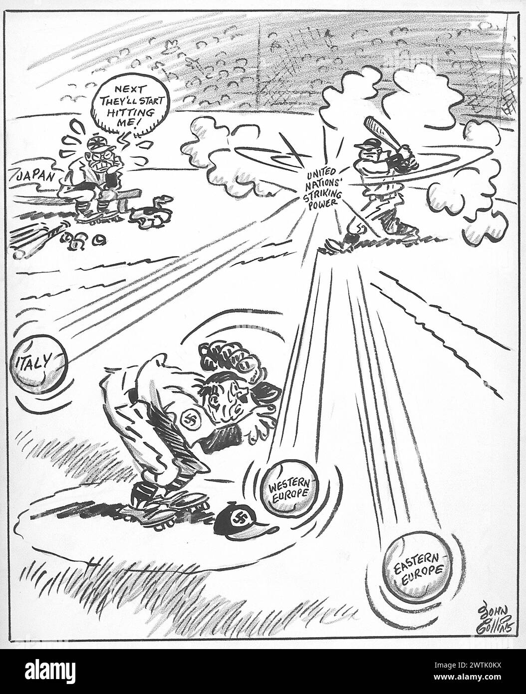 Cartoon - World Series. John Collins (1917-2007) Foto Stock