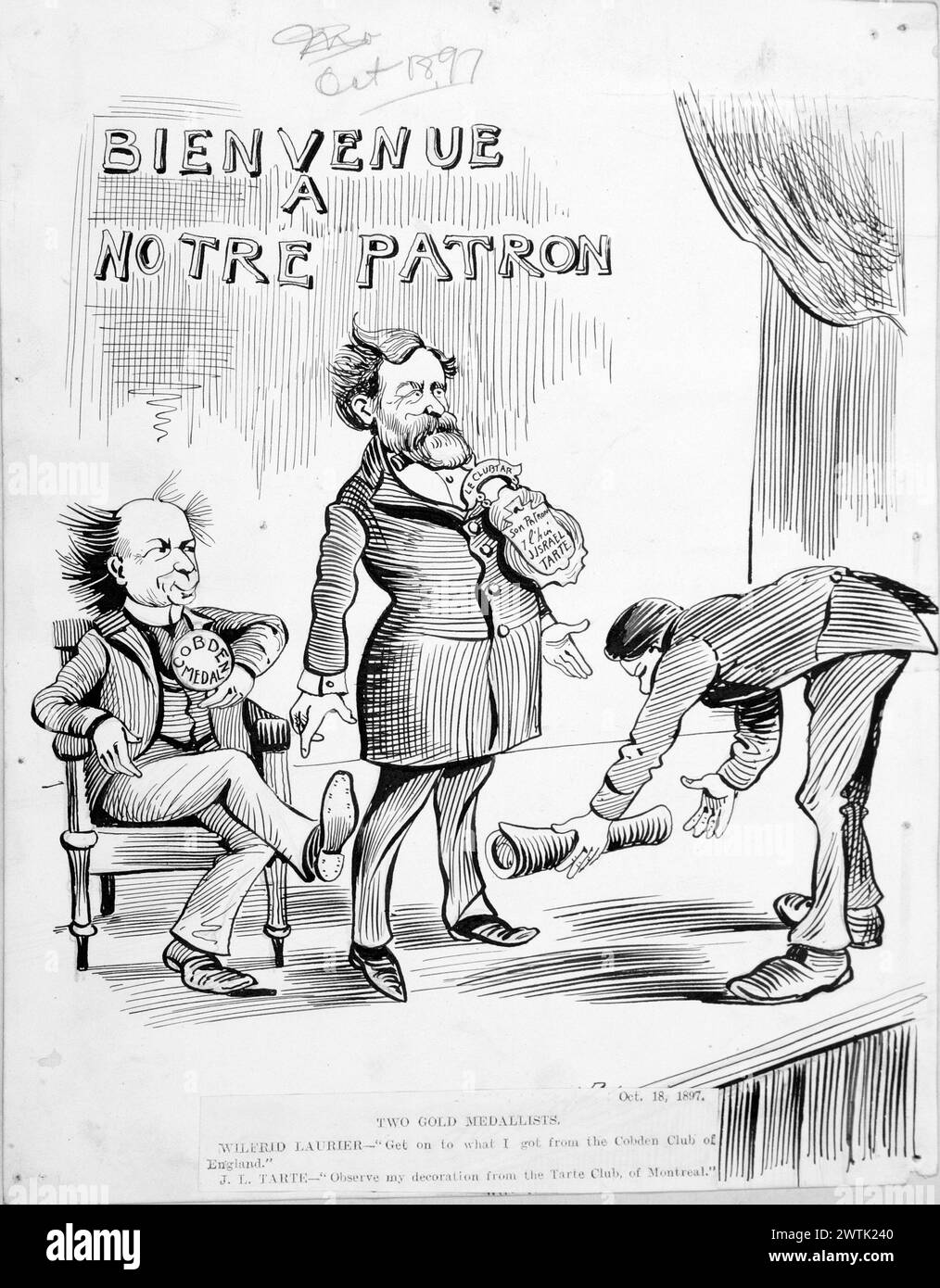 Cartoon - due medagliere d'oro Rostap (1866-1949) Foto Stock