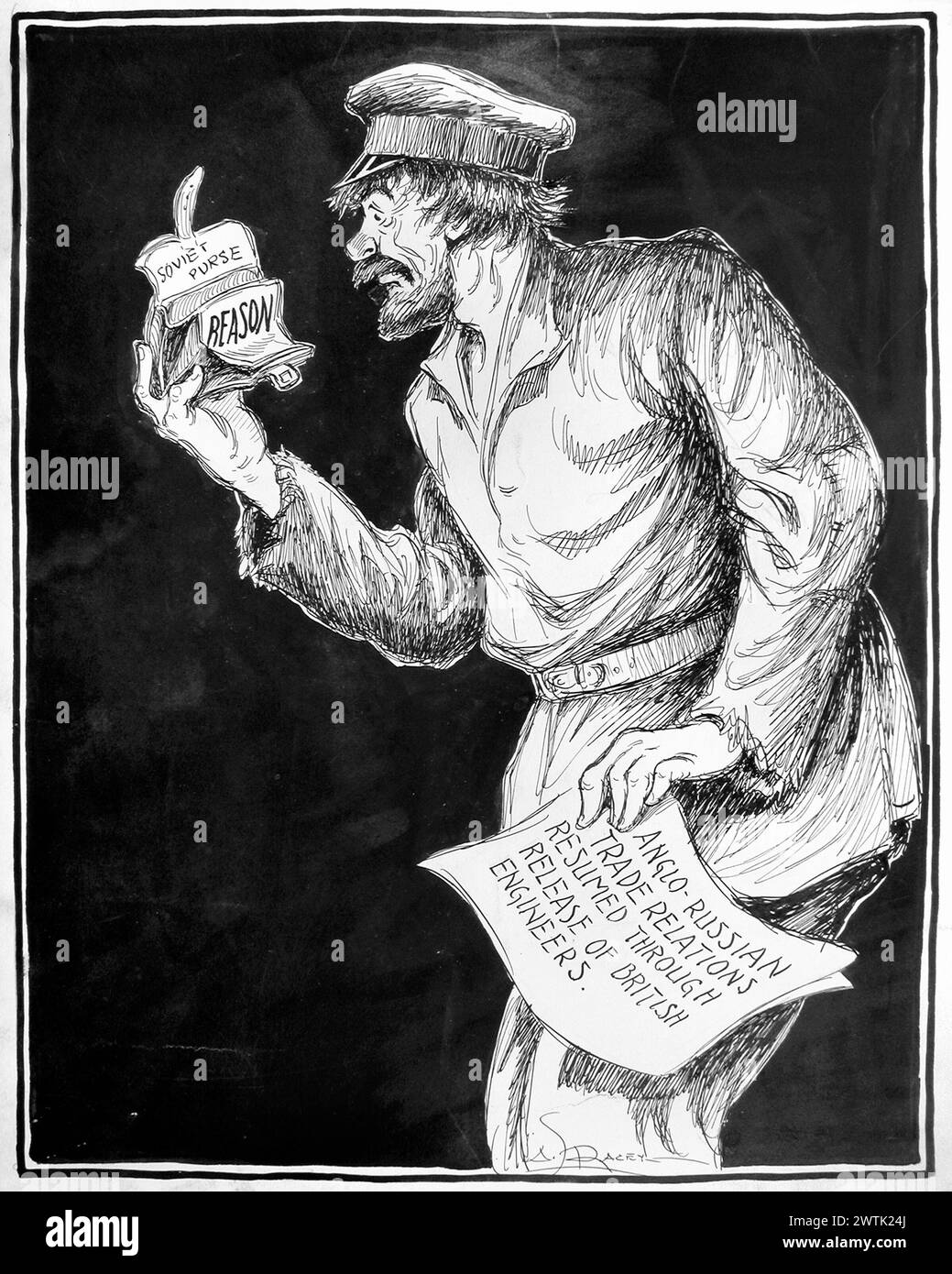 Cartoon - relazioni commerciali anglo-russe Arthur George Racey (1870-1941) Foto Stock