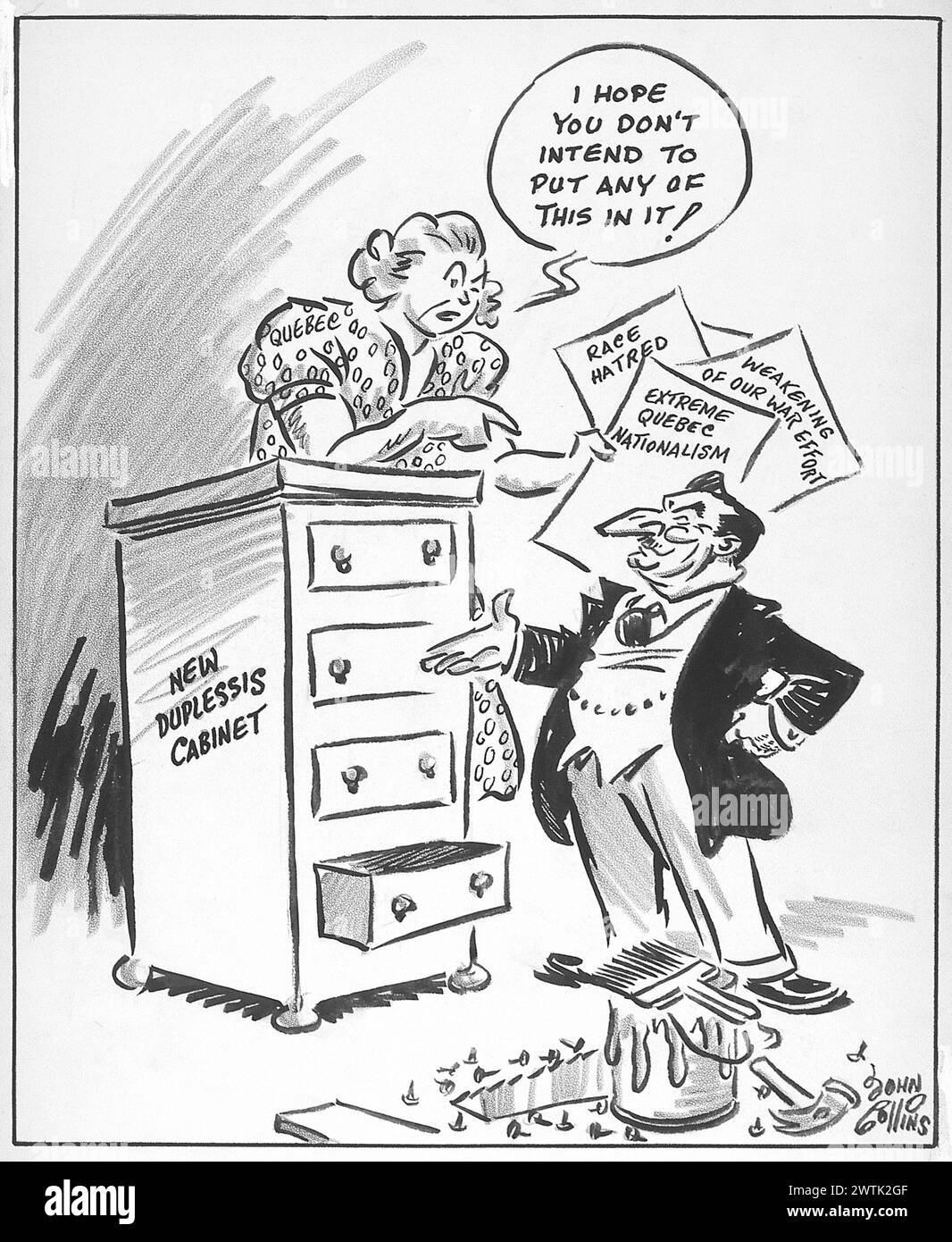 Cartoon - Maurice il Creatore di Gabinetto. John Collins (1917-2007) Foto Stock