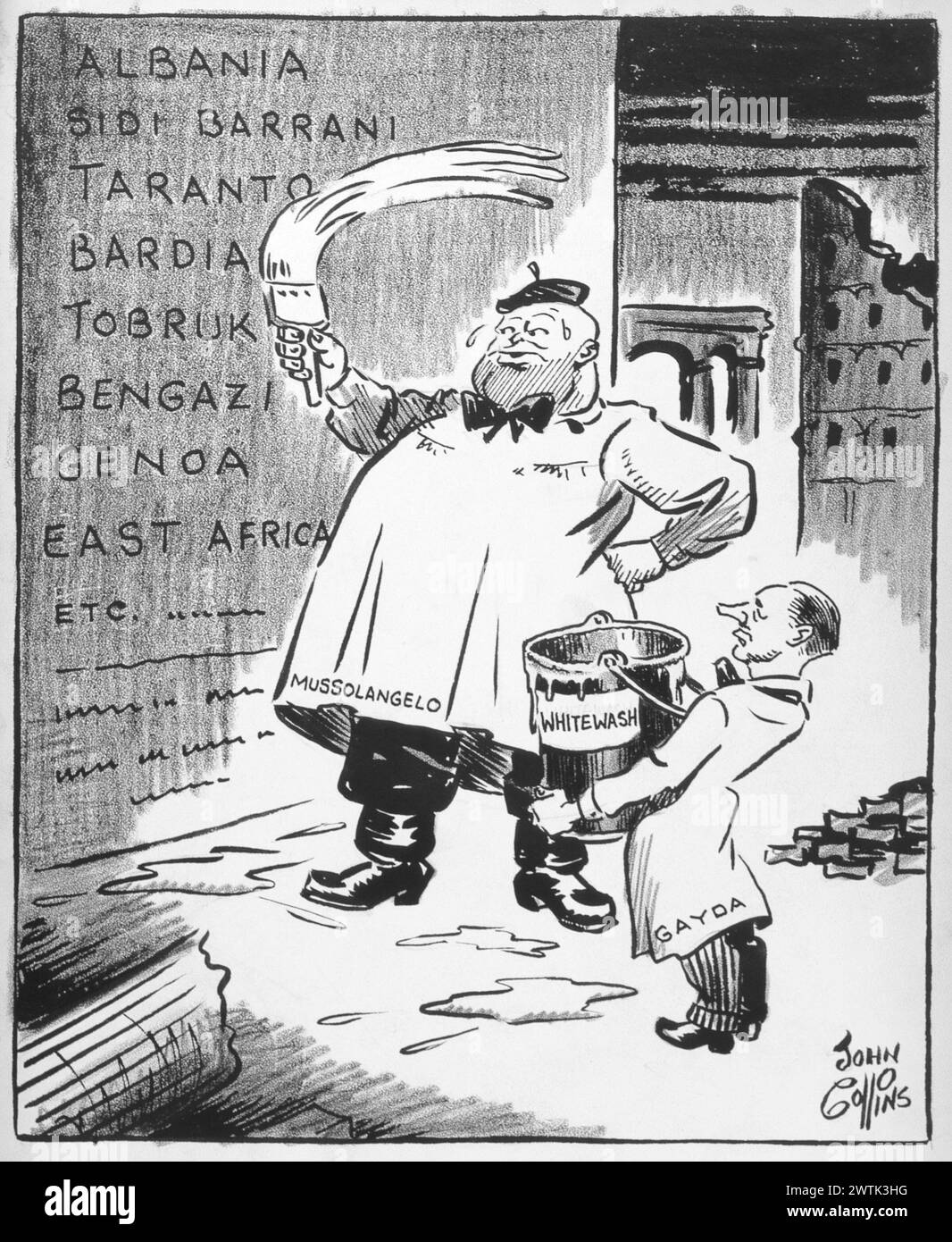 Cartoon - Arte moderna Italiana John Collins (1917-2007) Foto Stock