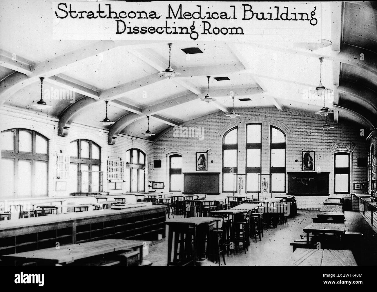 Transparency - sala dissezione, Strathcona Medical Building, McGill University, Montreal, QC, circa 1925 Foto Stock