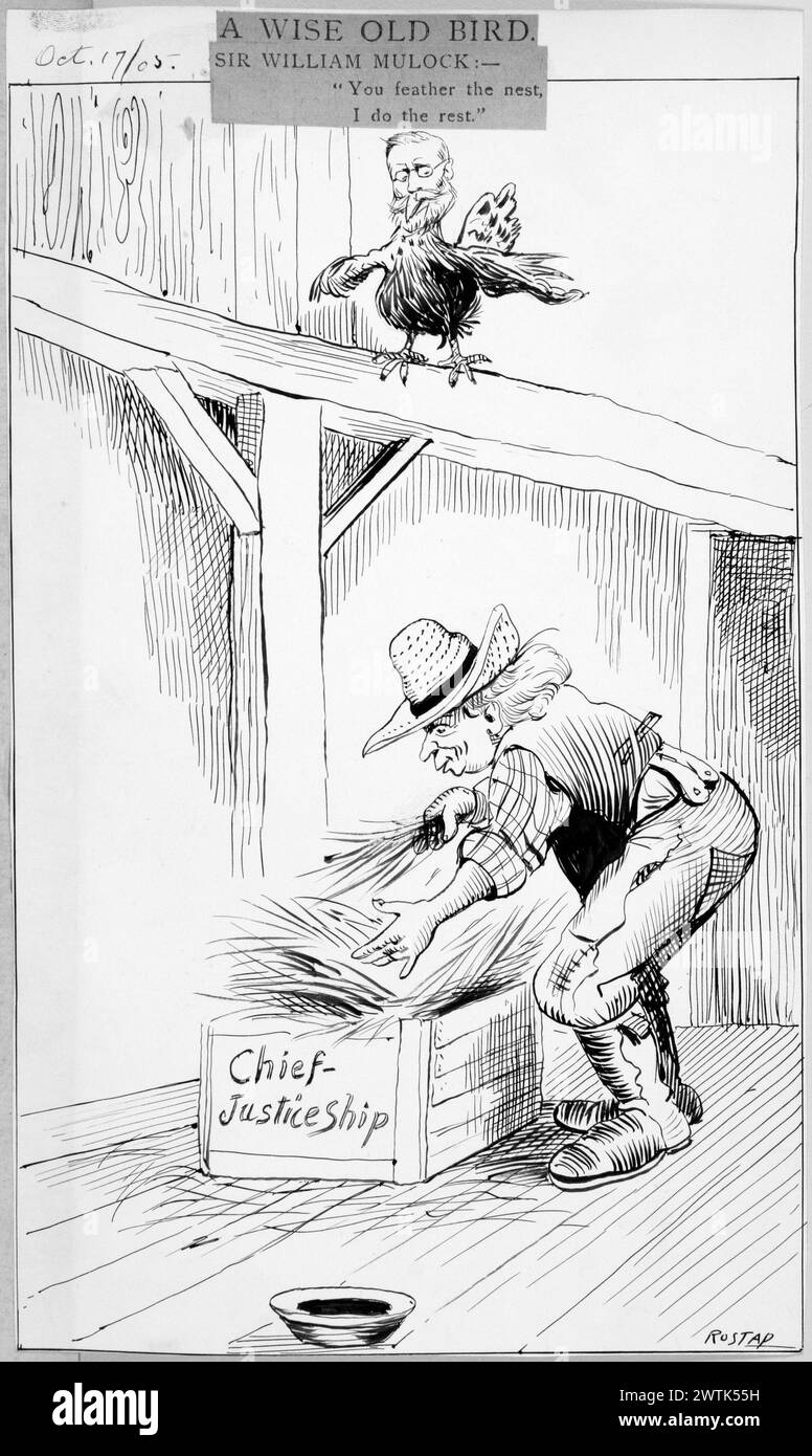 Cartoon - A Wise Old Bird Rostap (1866-1949) Foto Stock