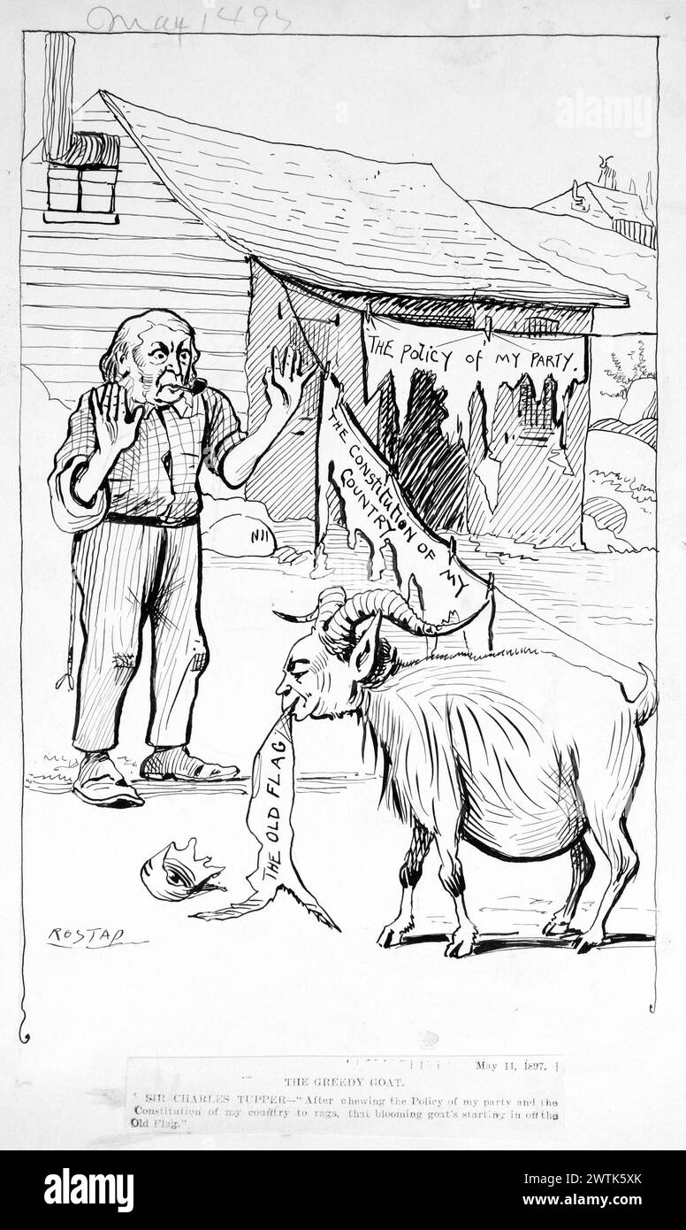 Cartoon - The Greedy Goat Rostap (1866-1949) Foto Stock