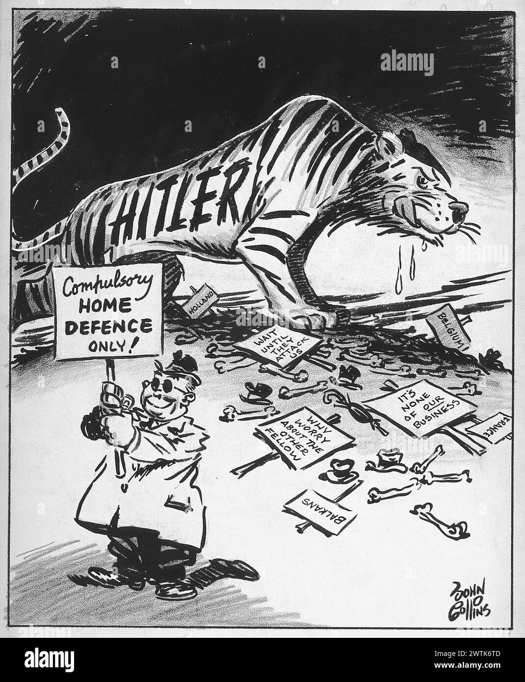 Cartone animato - solo la sua carne! John Collins (1917-2007) Foto Stock