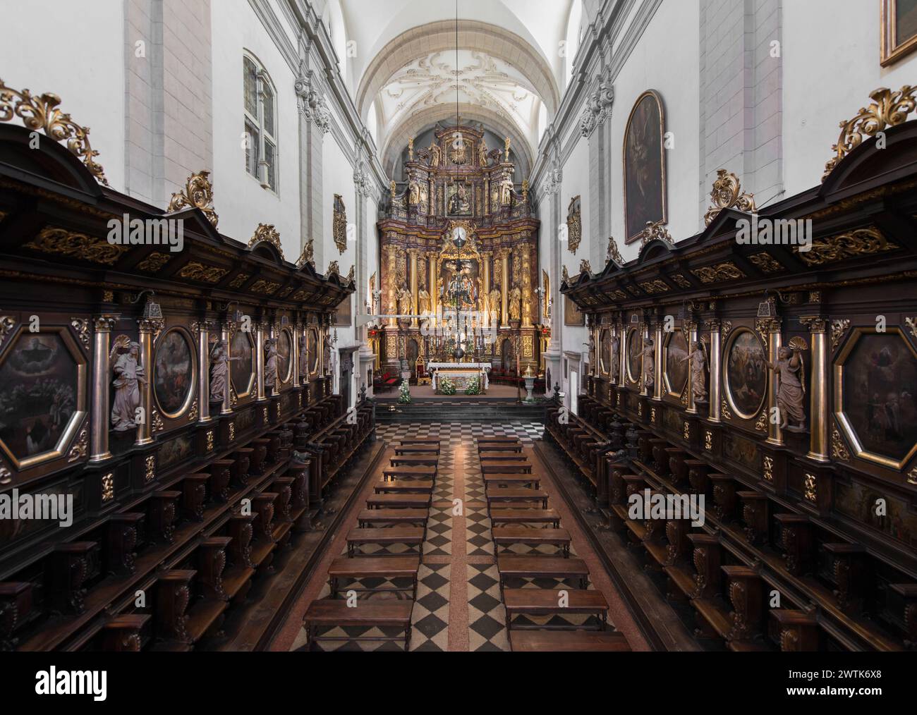 Chiesa della Visitazione della Beata Vergine Maria, Carmelitani, via Karmelicka, Cracovia, Polonia Foto Stock