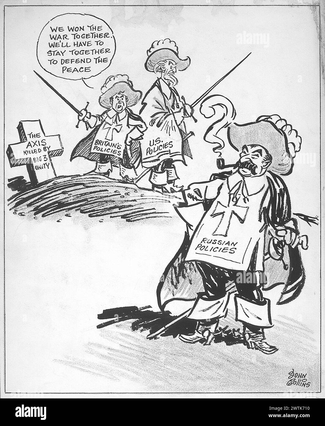 Cartoon - i tre moschettieri. John Collins (1917-2007) Foto Stock