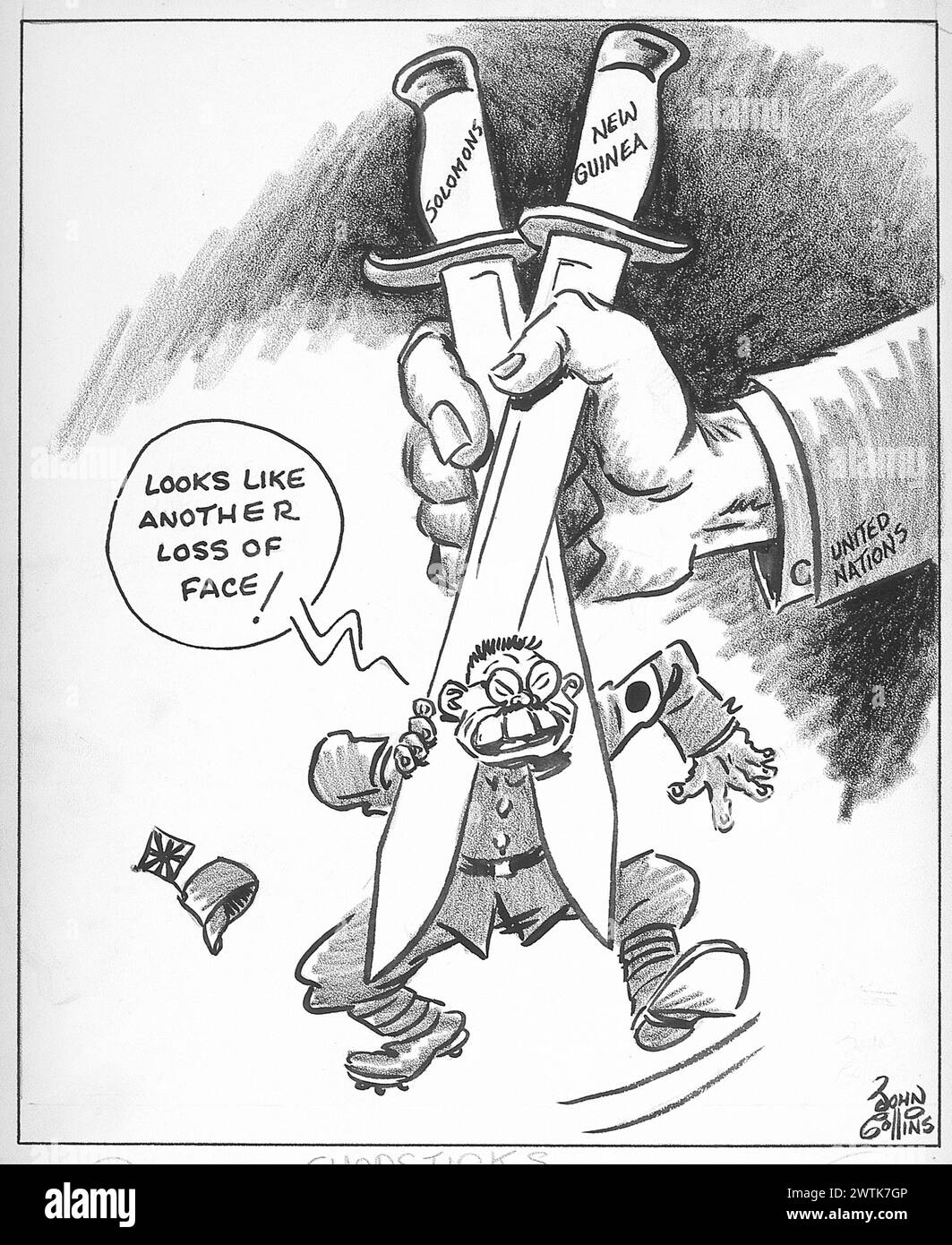 Cartoon - bastoncini. John Collins (1917-2007) Foto Stock