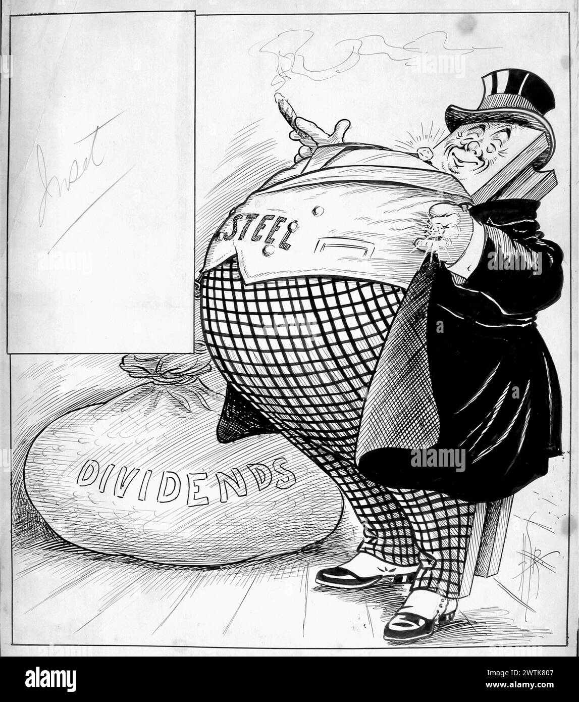 Cartone animato - dividendi d'acciaio Arthur George Racey (1870-1941) Foto Stock