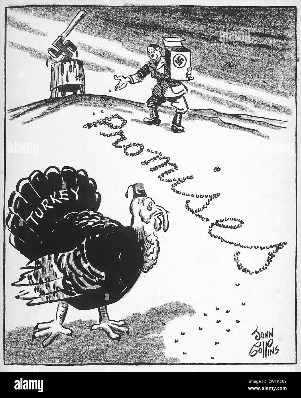 Cartoon - Avanti nel menu ?. John Collins (1917-2007) Foto Stock