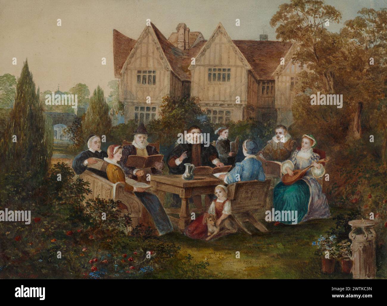 Gli acquerelli Evensong, lavorano sulla carta Foto Stock