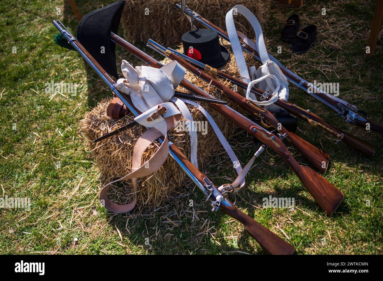 Replica di un campo durante la ricostruzione storica di "Los Sitios", gli eventi che hanno avuto luogo a Saragozza, in Spagna, durante la guerra d'indipendenza spagnola all'inizio Foto Stock