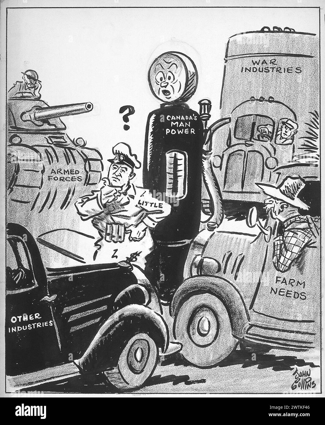 Cartoon - un altro problema di razionamento. John Collins (1917-2007) Foto Stock