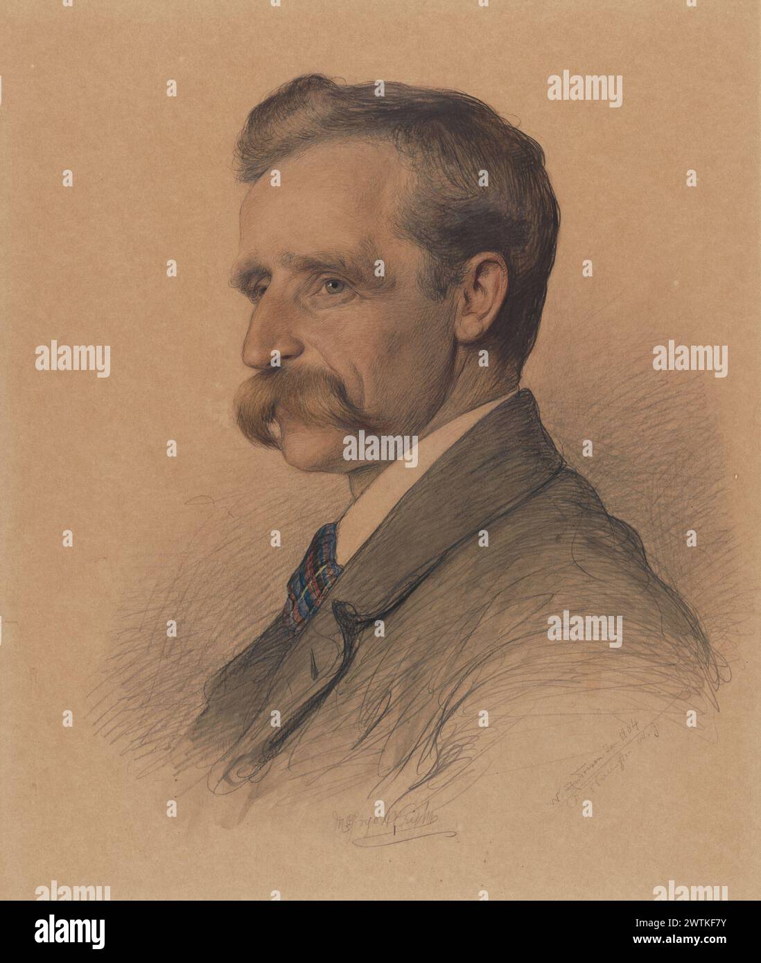 Il ritratto di McGregor Wright lavora su carta, acquerelli, ritratti Foto Stock