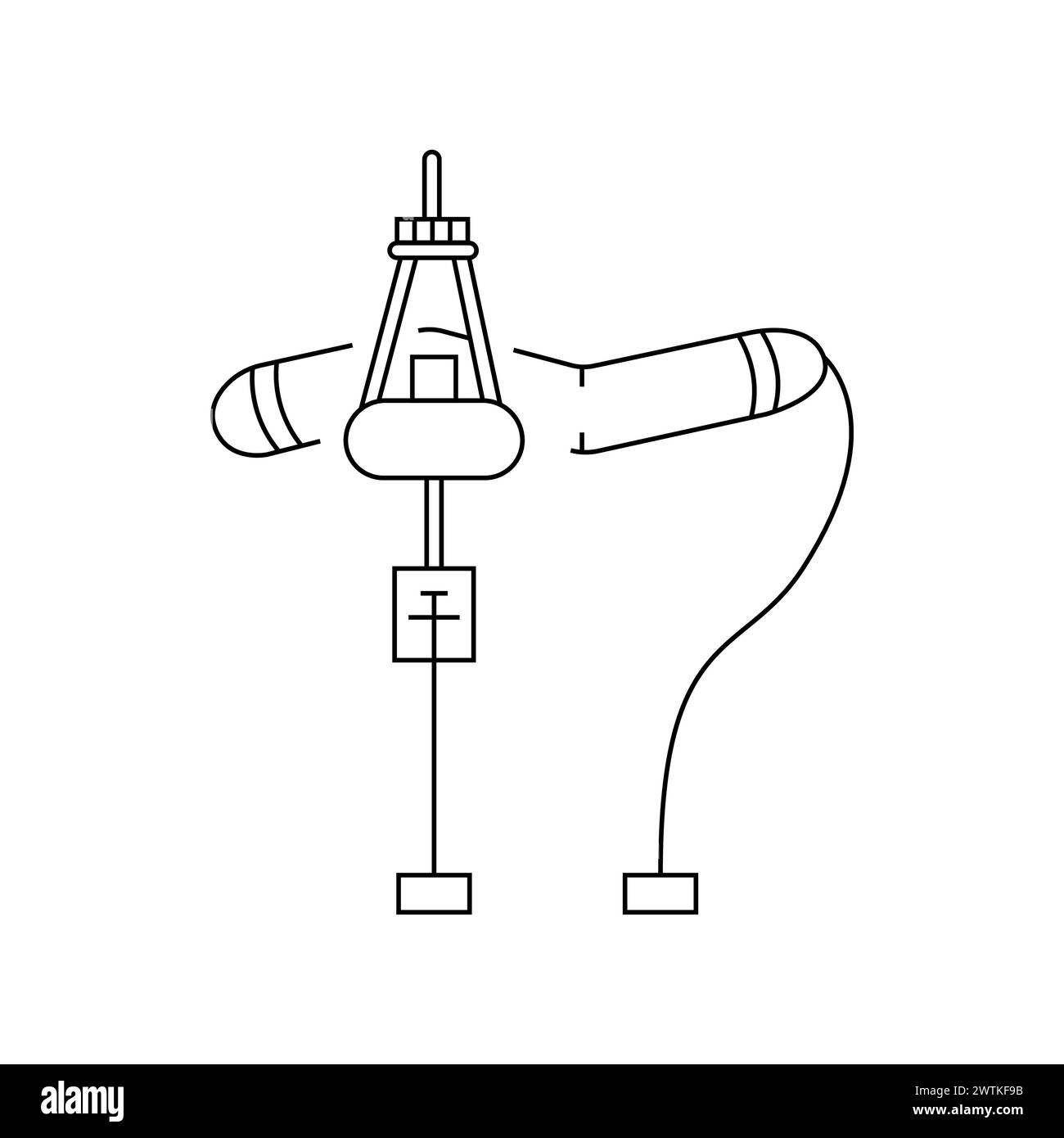 Icona della linea di colore della centrale elettrica a onde. Fonte di energia alternativa. Elemento isolato vettoriale. Traccia modificabile. Illustrazione Vettoriale