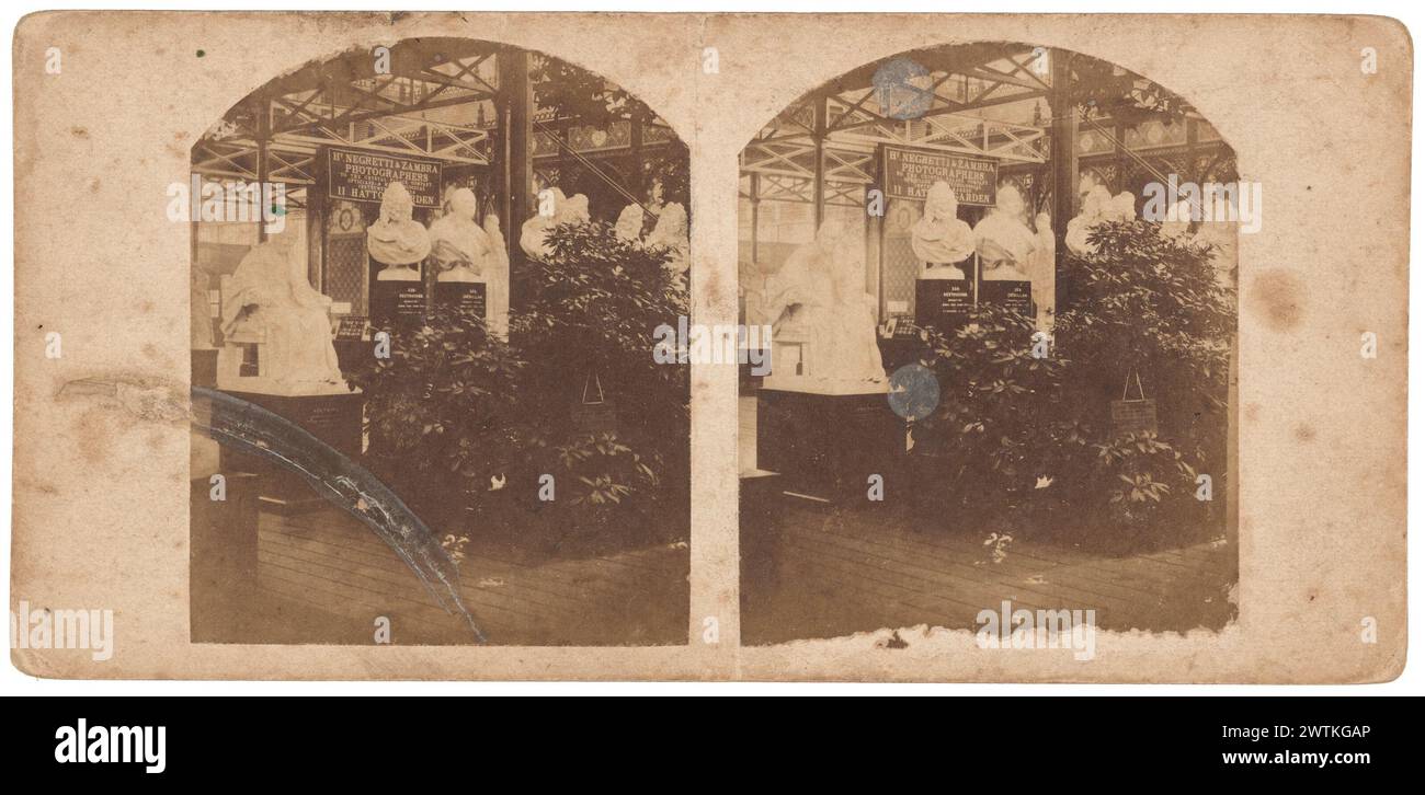 Vista esterna dei locali di Negretti e Zambra a Hatton Garden, fotografie stereoscopiche di Londra, stampe di albume, stampe in bianco e nero Foto Stock
